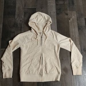Cream Lace Lucky Brand Zip Up Hoodie